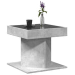 ZNTS Coffee Table with LED Concrete Grey 50x50x45 cm Engineered Wood 847563