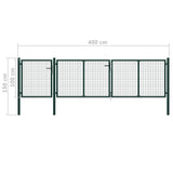 ZNTS Garden Gate Steel 400x100 cm Green 144311