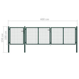 Garden Gate Steel 400x100 cm Green 144311