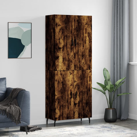 Highboard Smoked Oak 69.5x34x180 cm Engineered Wood 3195696