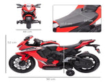6V Honda Licensed Kids Motorcycle w/ Music, Training Wheels - Red T3398P348323