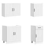 7 Piece Kitchen Cabinet Set Lucca White Engineered Wood 3314771