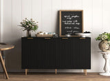 Sideboard Buffet Cabinet, Modern Kitchen Storage Cabinet with Adjustable Shelves and Metal Legs, T3398P554317