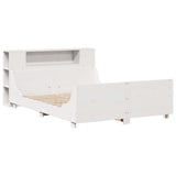 Bed Frame without Mattress White 140x200 cm Solid Wood Pine 3323768