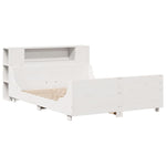ZNTS Bed Frame without Mattress White 140x200 cm Solid Wood Pine 3323768