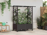 Raised Bed with Trellis and Roof Brown 124.5 x 40 x 142 cm PP 3423029