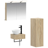 Bathroom Cabinet Set 4 pcs Sonoma Oak Engineered Wood 3407361