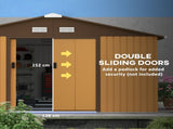 13 x 11ft Metal Garden Shed, Outdoor Storage Tool House with Ventilation Slots, Foundation Kit and T3398P315334