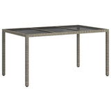 Garden Table Grey 150 x 90 x 75 cm Poly Rattan 362541