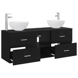 Bathroom Cabinet Set 3 pcs Black Oak 49.5 x 41 x 64.5 cm 3405804