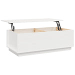 Coffee Table White 100x50x35 cm Solid Wood Pine 813421