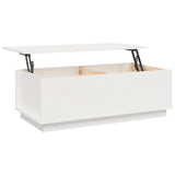 Coffee Table White 100x50x35 cm Solid Wood Pine 813421