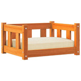 Dog Bed with Storage Wax Brown 55 x 45 x 28 cm Solid Pine Wood 867652