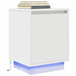 ZNTS Bedside Cabinet with LED Lights White 38x34x50 cm 861265