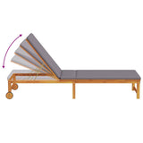 Sun Lounger Reclining Brown 53 x 202 x 89cm Solid Acacia wood 4108109