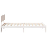 Bed Frame with Headboard White 100 x 200 cm Solid Pine Wood 872120
