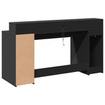 Desk with LED Lights Black 160x55x91 cm Engineered Wood 3309430