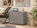 Two-Tier Locking Office Storage Cabinet - Grey T3398P343622