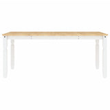 Dining Table Corona White 180x90x75 cm Solid Wood Pine 4005722