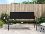2-Seater Garden Bench Black Poly Rattan 364121