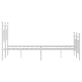 Metal Bed Frame without Mattress with Footboard White 135x190cm 353603
