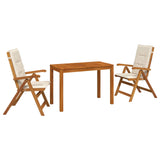 3-Piece Garden Dining Set 3 pcs Natural Solid Acacia Wood 3434602