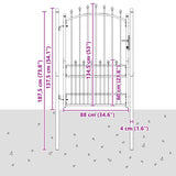 Fence Gate with Spikes EMMEN 100 x 175 cm Powder-coated steel 146401
