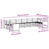 Sectional Sofa Set 7 pcs Natural Solid Acacia Wood 3384890