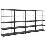 Storage Shelf 5-Tier Black 366x45.7x185 cm Plastic 3059862