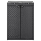 Trash Bin with 2 Doors Black 65x45x88 cm PP 151224