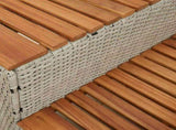 Hot Tub Step Light Grey 50x50x50,5 cm Poly Rattan and Solid Acacia 4103943