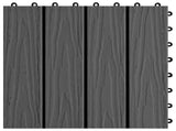 Decking Tile 3D Design 11 pcs Black 30 x 30 cm WPC 42046681