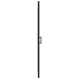 Shower Door 91x195 cm Half Frosted Tempered Glass Black 151866