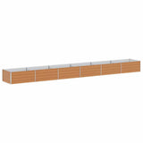 Garden Raised Bed Light Brown 600 x 80 x 45 cm Galvanised Steel 42017342