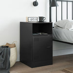 ZNTS Bedside Cabinet Black 34.5x39x62 cm Steel 841763