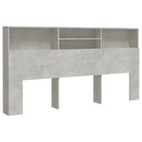 Headboard Cabinet Concrete Grey 200x19x103.5 cm 811893