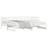 Pull-out Day Bed without Mattress White 2x cm Solid Wood 840389