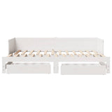 Daybed with Trundle and Drawers without Mattress White 80x200 cm 3302216