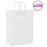 Paper Bags 250 pcs with Handles White 32x17x44 cm 4101846