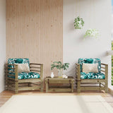Garden Chairs with Cushions 2 pcs Impregnated Wood Pine 825680