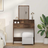 Dressing Table Brown Oak 79 x 41 x 140 cm Engineered Wood 865142