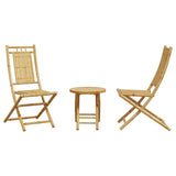 Bistro Set Natural Bamboo Bamboo 3 piece set Foldable 3278531