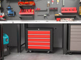 5-Drawer Tool Chest with Wheels, Steel Lockable Tool Storage Cabinet with Handle, 2 Keys for Garage, T3398P341239
