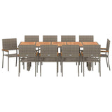 Garden Dining Set 11 pcs Grey Poly Rattan 3365423