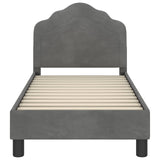 Toddler Bed Frame with Headboard Dark Grey 70 x 140 cm Velvet 42010930