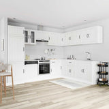 14 Piece Kitchen Cabinet Set "Lucca" White Engineered Wood 3314981