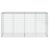 Gabion Basket with Cover 200x50x100 cm Galvanised Iron 3295143