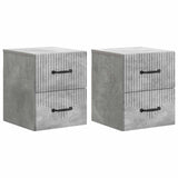 Wall-Mounted Bedside Cabinet with Drawer 2 pcs Concrete Grey 898982