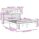 Bookcase Bed without Mattress White 140x200cm Solid Wood Pine 3322264