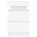 Bedside Cabinet with LED Lights White 35x39x55 cm 836749